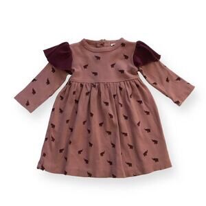 Kate Quinn Organic Ribbed Elephant Ruffle Shoulder Dress